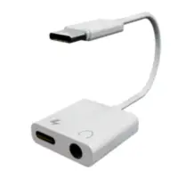 Adaptador Audio Usb-C Macho A Auricular Miniplug Hembra + Usb-C P/Carga