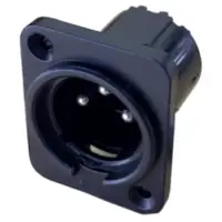 Ficha Canon 3 Pines Macho Chasis Cuadrado Negro