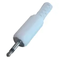 Conector Ficha Miniplug 2,5 Macho Mono Plastico Blanco