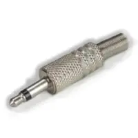 Conector Ficha Miniplug 3,5 Macho Mono Metal Plata