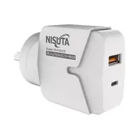 Cargador 20W Usb-C Pd + Usb-A Qc Carga Rapida Nisuta Cargador 20W Usb-C Pd + Usb-A Qc Carga Rapida Nisuta