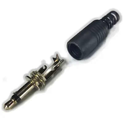 Vista lateral de Conector Ficha Miniplug 3,5 Macho Mono Plastico