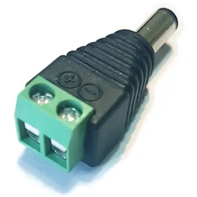 Vista lateral de Ficha Dc Hueco 5,5 X 2,1 X 9,5 Mm Plug Macho Bornera