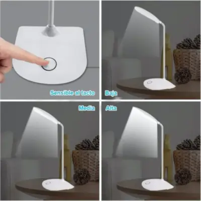Detalles accesorios de Velador Led Blanco Brazo Flexible Bateria Recargable