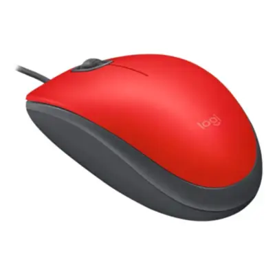 Vista lateral de Mouse Logitech M110 Usb Silent 1000 Dpi Rojo