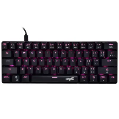 Detalles accesorios de Teclado Gamer Nisuta Mecanico Espanol Nskbgz61 Switch Azul Retroiluminado