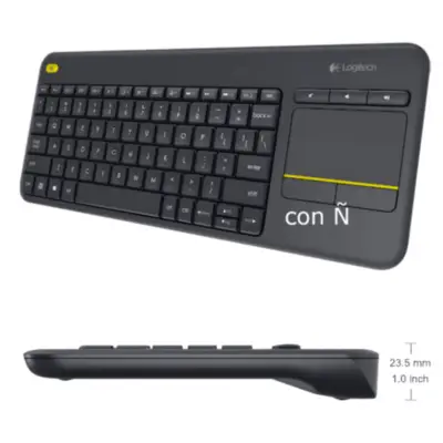 Detalles accesorios de Teclado Logitech Inalambrico K400 Plus Espanol Con Touchpad