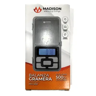 Detalles accesorios de Balanza digital de bolsillo hasta 500g Madison MH-500