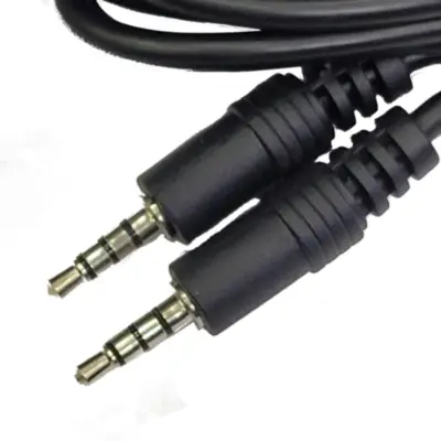 Vista lateral de Cable Miniplug 3,5 4 Polos Macho-Macho 1,8 Mts Estandar