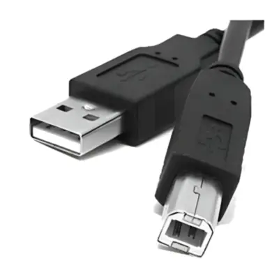Vista lateral de Cable Usb 2.0 A/B Macho-Macho 2 Mts Blindado Negro