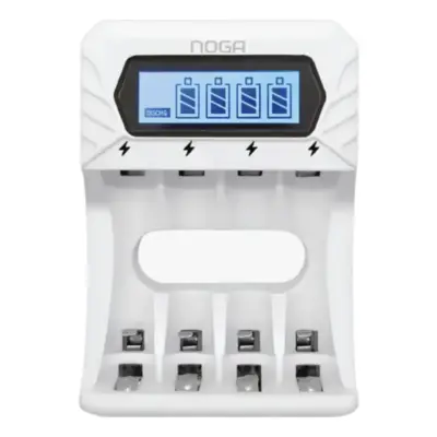 Cargador Para 4 Pilas Aa Aaa Noga NG-6000C USB-C con display de carga