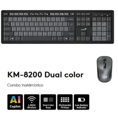 Detalles accesorios de Kit Teclado Y Mouse Genius Inalambrico Km-8200 Espanol