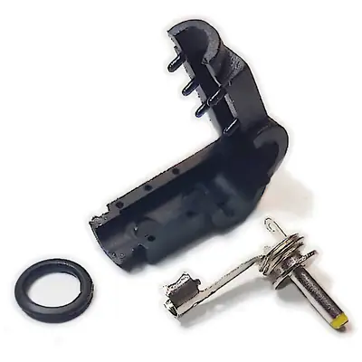 Vista lateral de Ficha Dc Hueco 2,5 X 0,7 X 9 Mm Plug Macho 90 Grados