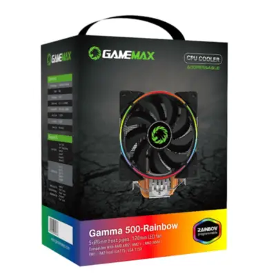 Detalles accesorios de Cooler AMD FM2 FM1 AM3+ AM3 AM2+ AM2 AM4 AM5 Gamemax Gamma 500