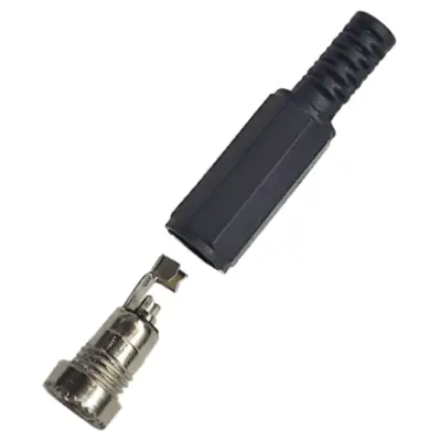 Vista lateral de Ficha Dc Hueco 5,5 X 2,5 Mm Jack Hembra Cable