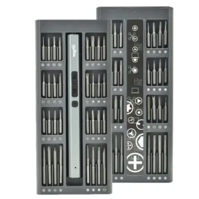 Detalles accesorios de Kit Destornillador Electrico Recargable 82 Piezas Nisuta NSKDE82