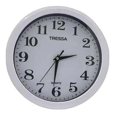 Reloj Pared Agujas Redondo 20 cm Blanco Tressa