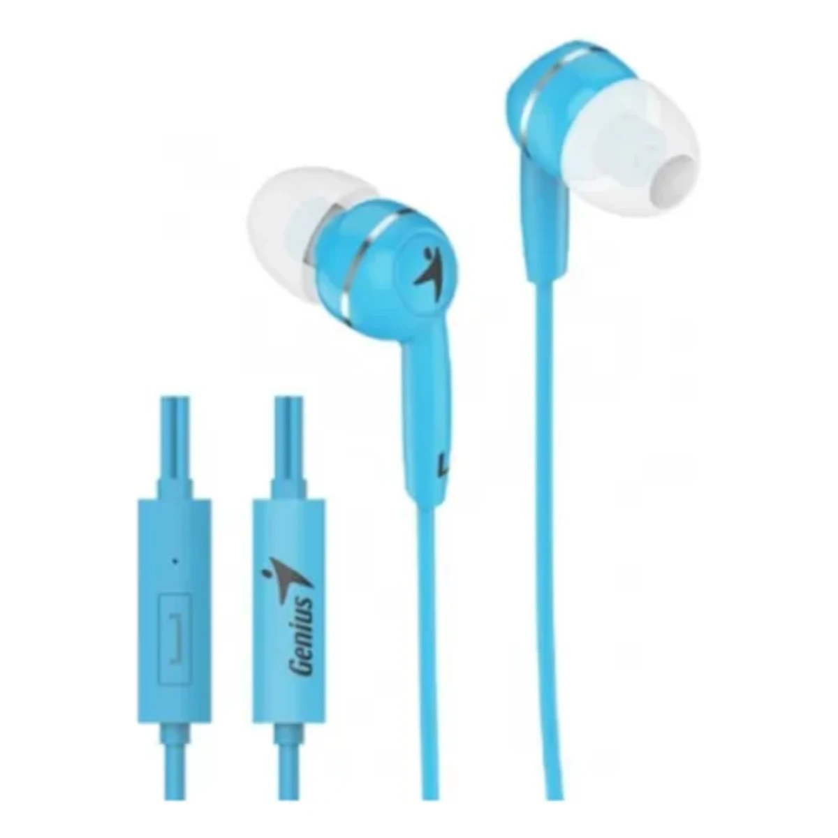Vista lateral de Auricular C/Mic P/Celular Genius Hs-M300 Intrauditivo Celeste