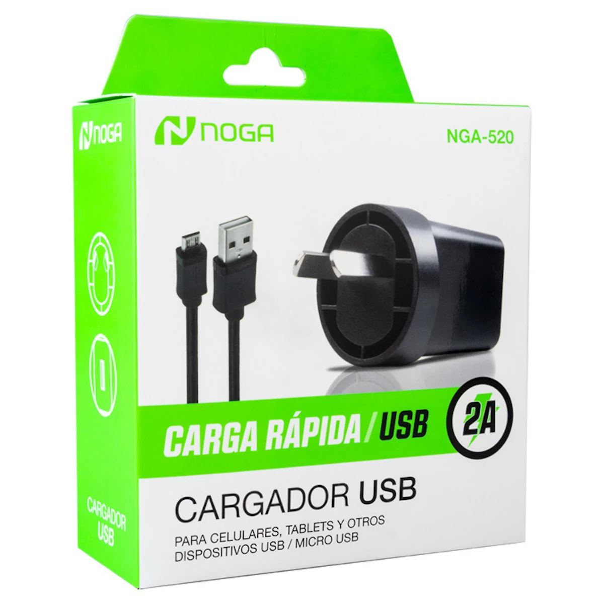 Detalles accesorios de Cargador 10 W Usb-A 2A Con Cable Desmontable Micro-Usb