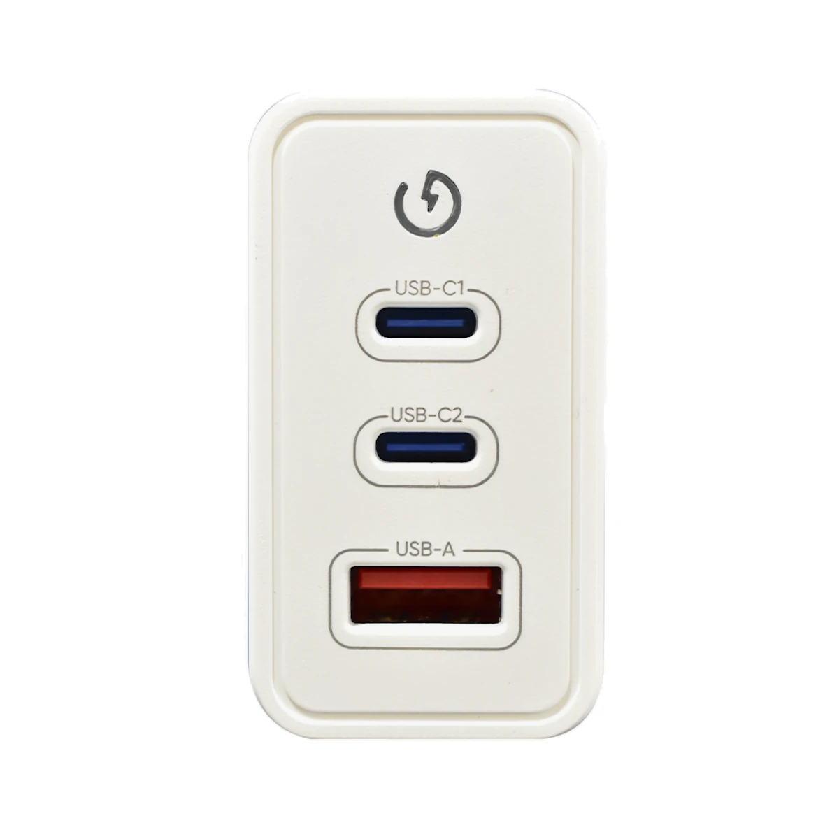 Vista lateral de Cargador 65W Usb-C Pd X 2 + Usb-A Qc Carga Rapida Nisuta Sin Cable