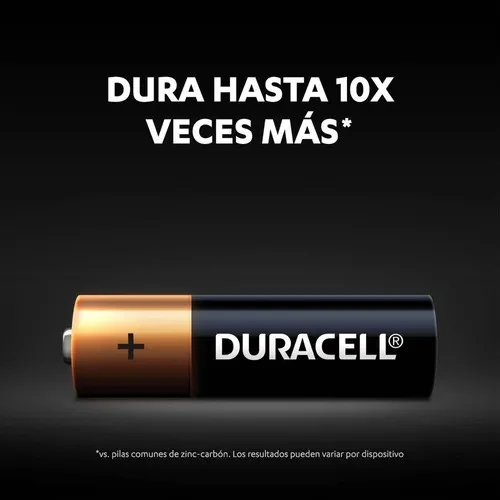 Vista lateral de Pila Aa Alcalina Duracell Blister X2
