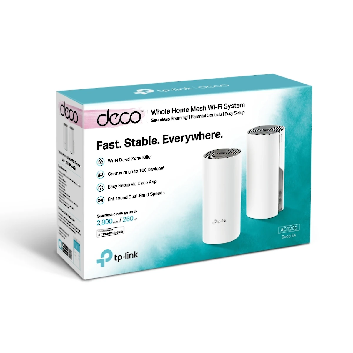 Detalles accesorios de Sistema Wi-Fi Mesh Tp-Link Deco E4 V1 Ac1200 Pack X 2