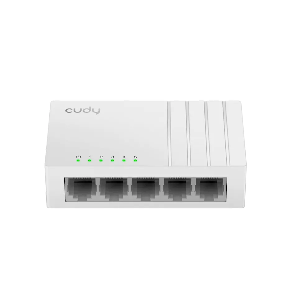 Vista lateral de Switch 5 Puertos 10/100 Cudy FS105D