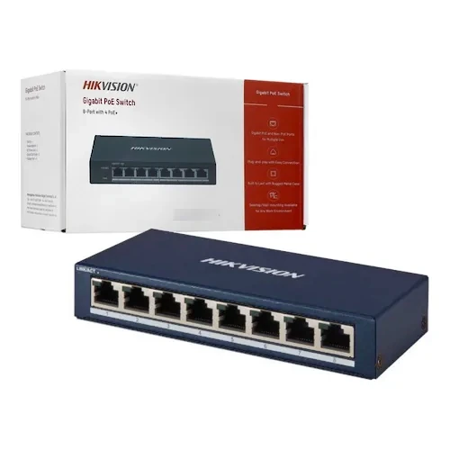 Detalles accesorios de Switch 8 Puertos Gigabit Hikvision DS-3E0508-O