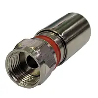 Conector F Crimpeable Compresion Para Cable Rg59 Aro Rojo