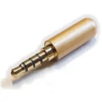 Conector Ficha Miniplug 3,5 4 Polos Macho Cuerpo Compacto 7Mm Diam Dorado