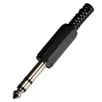 Conector Ficha Estereo Plug 6,5 Macho Plastico Negro