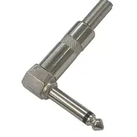 Conector Ficha Mono Plug 6,5 Macho 90 Grados Metal Con Colita