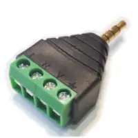 Conector Ficha Miniplug 4 Polos 3,5 Macho A Bornera Conector Ficha Miniplug 4 Polos 3,5 Macho A Bornera