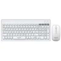 Kit Teclado Nisuta Inalambrico + Bluetooth Compacto Espanol Blanco Recargable