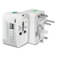 Adaptador Enchufe Universal Viajero Usa Europa Asia Con cargador USB A