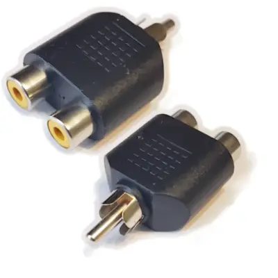 Detalles accesorios de Adaptador Rca Macho A 2 X Rca Hemb