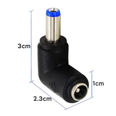 Detalles accesorios de Adaptador Dc Hueco 5,5 X 2,1 Mm Hembra A 5,5 X 2,5 Mm Macho 90 Grados