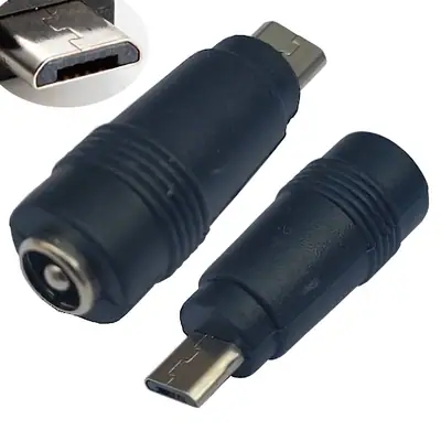 Detalles accesorios de Adaptador Dc Hueco 5,5 X 2,1 Mm Hembra A Micro-Usb