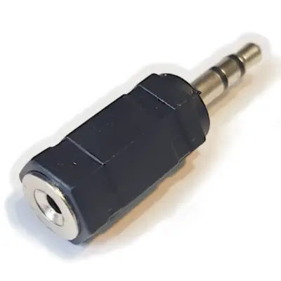 Vista lateral de Adaptador Miniplug 3,5 Estereo Macho A Miniplug 2,5 St Hembra