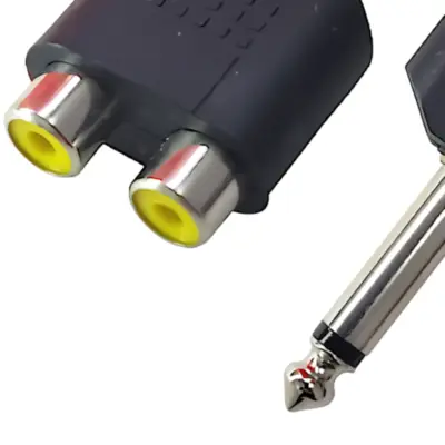 Detalles accesorios de Adaptador Plug 6,5 Mono Macho A 2 Rca Hembra Plastico
