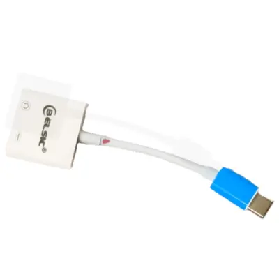 Detalles accesorios de Adaptador Audio Usb-C Macho A 2 Usb-C Hembra (Auricular + Carga)