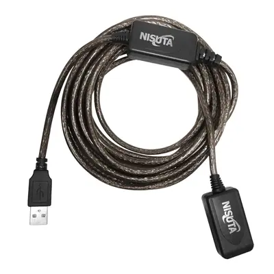 Vista lateral de Cable Usb 2.0 A/A Macho-Hembra Extension 15 Mts Amplificad O Nisuta