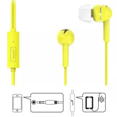 Detalles accesorios de Auricular C/Mic P/Celular Genius Hs-M300 Intrauditivo Amarillo