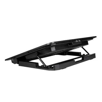 Vista lateral de Base Para Notebook Nisuta Nscn84 Reclinable 2 Ventiladores C/ Regulador Velocidad