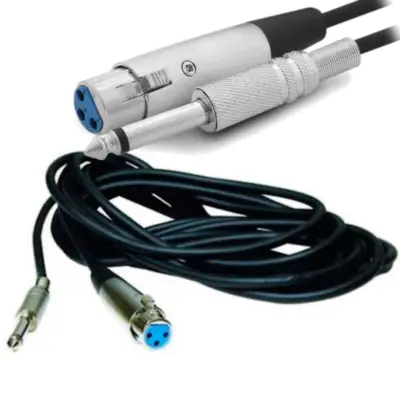 Vista lateral de Cable 3 Pines Xlr Canon A Plug 6,5Mm 1 Mts Balanceado