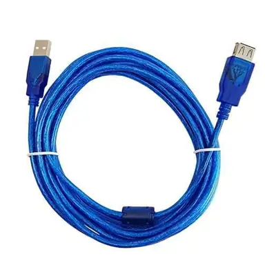 Cable Usb 2.0 A/A Macho-Hembra Extension 5 Mts Azul Blindado C/Filtro
