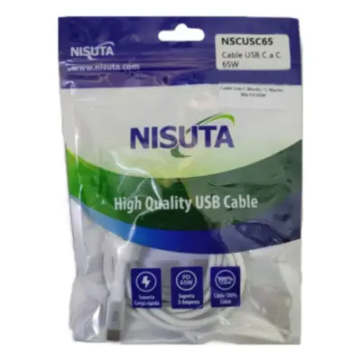 Detalles accesorios de Cable Usb C Macho / C Macho 1 Mts Pd 65W