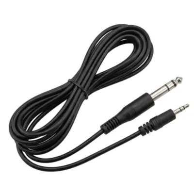 Vista lateral de Cable Plug 6,5 Mm Macho-Miniplug 3,5 Macho Estereo 4 Mts