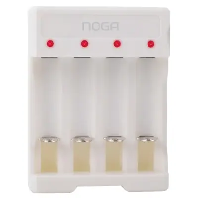 Vista lateral de Cargador Para 4 Pilas Aa Aaa USB Noga NG-5900 USB
