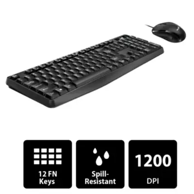 Detalles accesorios de Teclado + Mouse Usb Genius Km-170 Espanol Negro